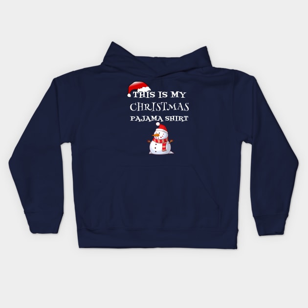 This Is My Christmas Pajama Shirt Funny Cartoon Snowman  Gift  For Xmas Lovers Kids Hoodie by klimentina